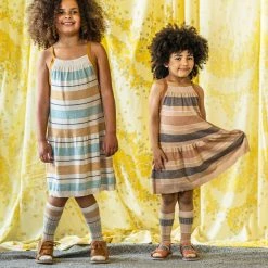 Mabli Cotton/Linen Deckchair Dress - Putty