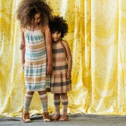 Mabli Cotton/Linen Deckchair Dress - Putty