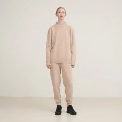 FUB Women’s Lambswool Turtleneck Sweater - Oatmeal Outlet