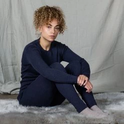 Mabli Women’s Merino Wool Magnus Rib Pullover - Ink 7 Mabli Women’s Merino Wool Magnus Rib Pullover - Ink