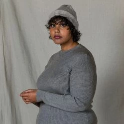 Mabli Women’s Merino Wool Magnus Rib Pullover - Squirrel