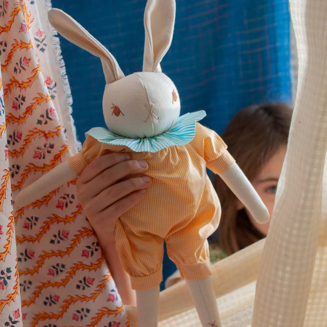 Polka Dot Club Handmade Cotton Medium Rabbit- Juniper Toys 8 Polka Dot Club Handmade Cotton Medium Rabbit- Juniper Toys