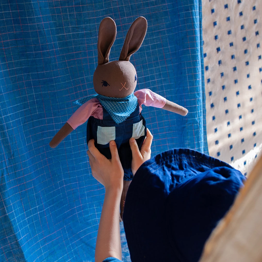 Polka Dot Club Toys Handmade Cotton Large Rabbit - Luca 4 Polka Dot Club Toys Handmade Cotton Large Rabbit - Luca