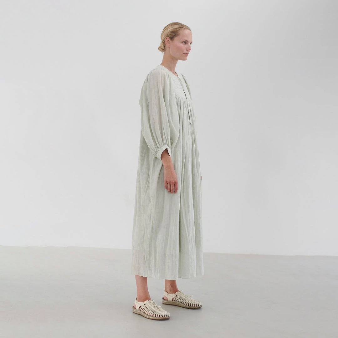 Skall Studio SALE Women's Organic Cotton Nadja Dress - Sage Green 3 Skall Studio SALE Women's Organic Cotton Nadja Dress - Sage Green