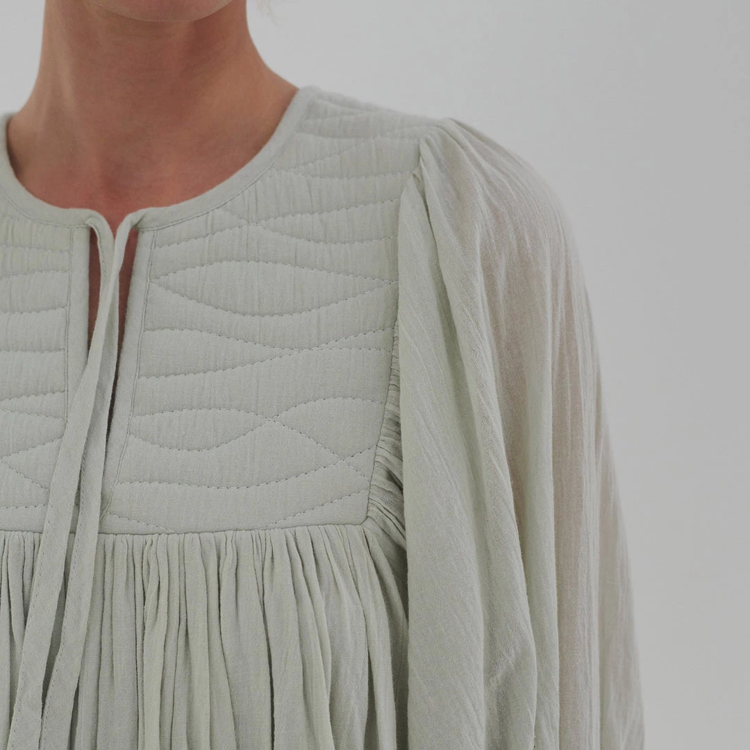 Skall Studio SALE Women's Organic Cotton Nadja Dress - Sage Green 5 Skall Studio SALE Women's Organic Cotton Nadja Dress - Sage Green