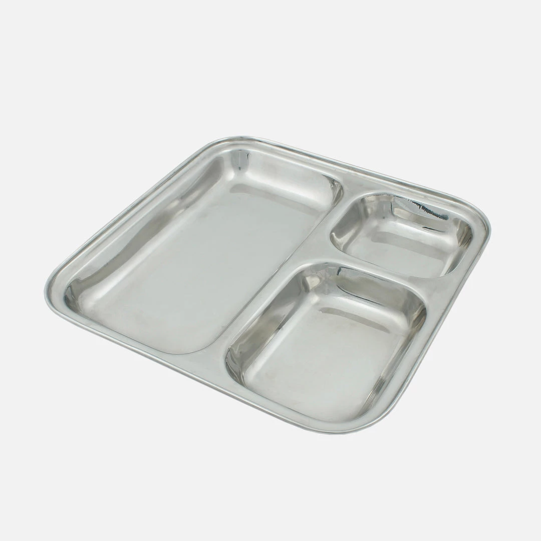 A Slice Of Green Stainless Steel Square Divided Plate 5 A Slice Of Green Stainless Steel Square Divided Plate