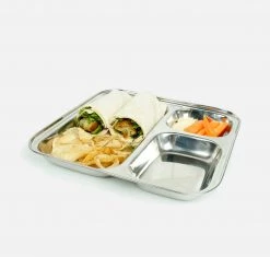 A Slice Of Green Stainless Steel Square Divided Plate 12 A Slice Of Green Stainless Steel Square Divided Plate