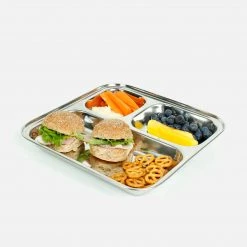 A Slice Of Green Stainless Steel Square Divided Plate 11 A Slice Of Green Stainless Steel Square Divided Plate