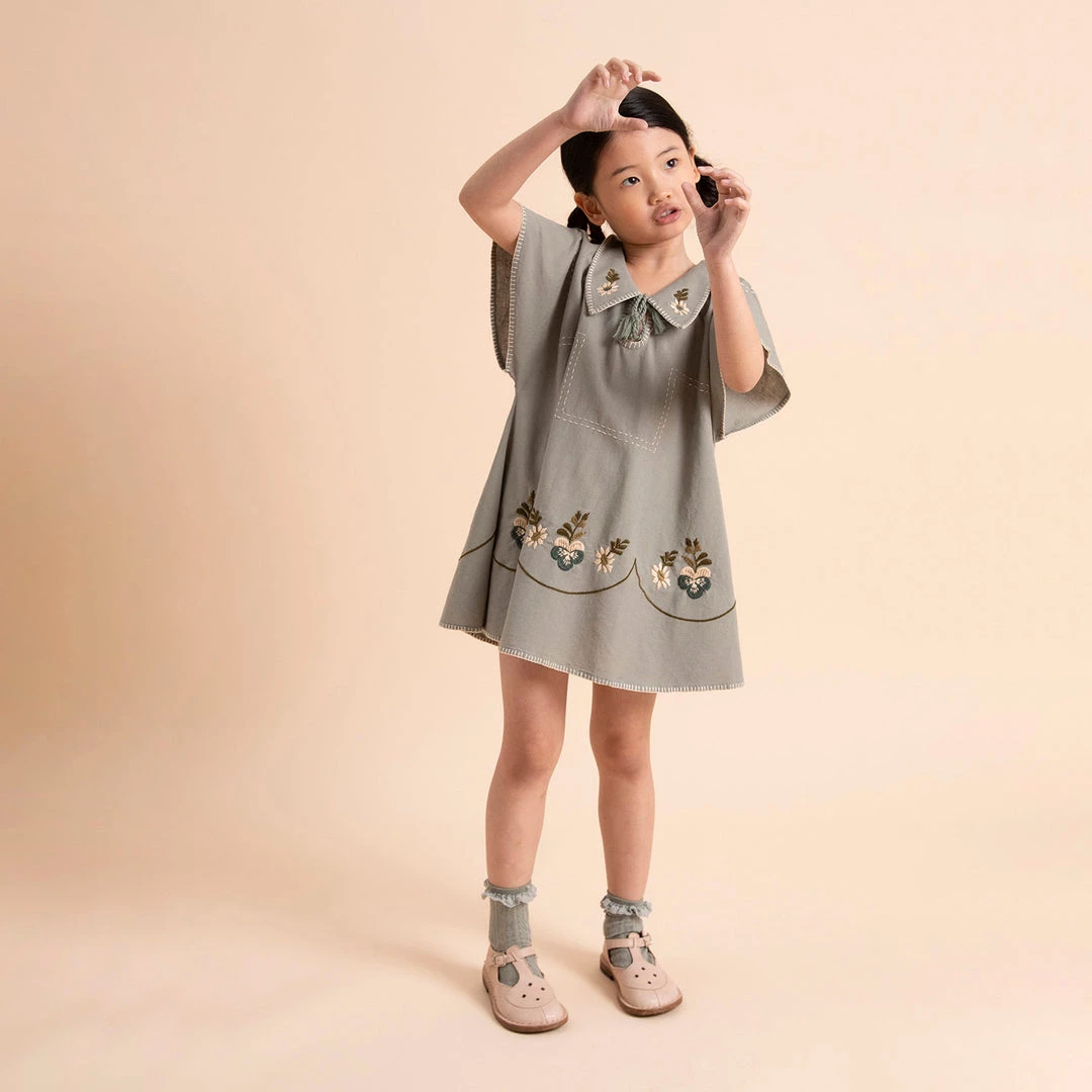Apolina Cotton & Linen Cotton Konnie Kaftan Dress - Pebble 6 Apolina Cotton & Linen Cotton Konnie Kaftan Dress - Pebble