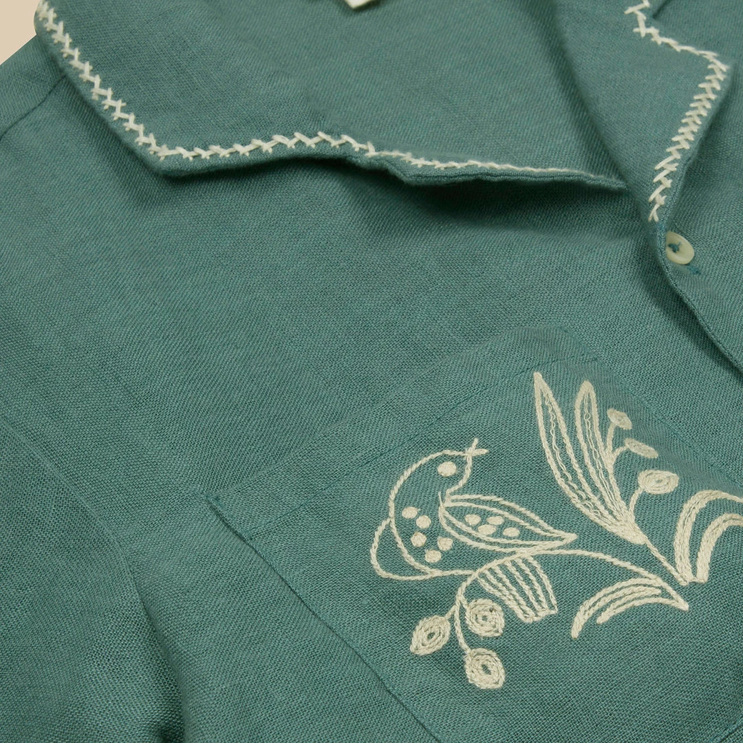 Apolina Exclusive Organic Linen Donny Shirt - Lagoon 5 Apolina Exclusive Organic Linen Donny Shirt - Lagoon