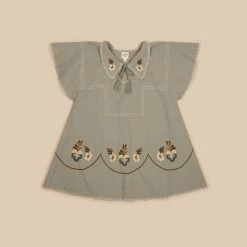 Apolina Cotton & Linen Cotton Konnie Kaftan Dress - Pebble