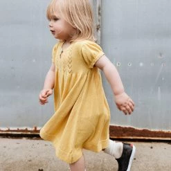 As We Grow SALE Cotton/Alpaca SS Anna Dress - Yellow