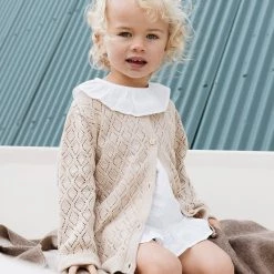 As We Grow SALE Cotton Diamond Cardigan - Rye