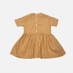 As We Grow Linen SS Pocket Dress - Camel