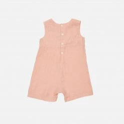 As We Grow Linen Sleeveless Sibling Overall - Blush SALE