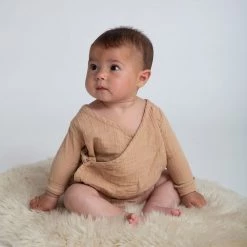 Beaumont Organic Organic Cotton Jael Top - Brown Cotton & Linen