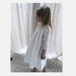 Bonét Et Bonét Organic Cotton Geraldine Dress - White Cotton & Linen