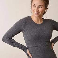 Boob Adults Merino Wool Maternity Top - Dark Grey Melange 14 Boob Adults Merino Wool Maternity Top - Dark Grey Melange
