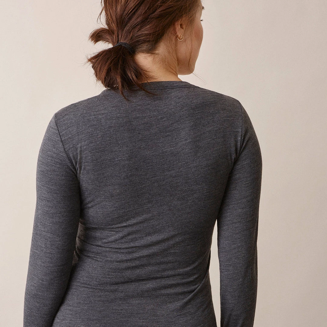 Boob Adults Merino Wool Maternity Top - Dark Grey Melange 5 Boob Adults Merino Wool Maternity Top - Dark Grey Melange