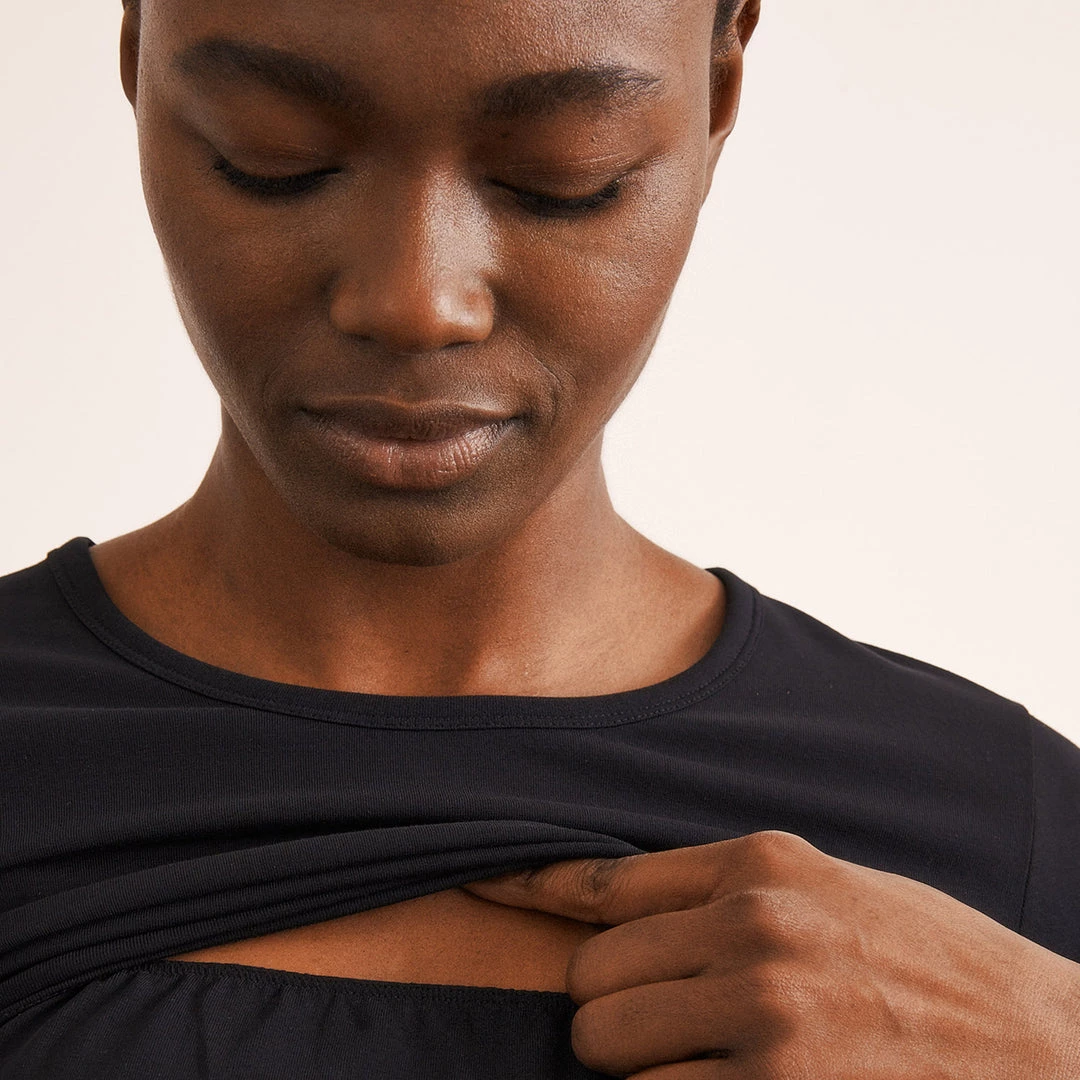 Boob Adults Organic Cotton Maternity Classic LS Top - Black 6 Boob Adults Organic Cotton Maternity Classic LS Top - Black