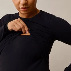 Boob Adults Organic Cotton Maternity Classic LS Top - Black 10 Boob Adults Organic Cotton Maternity Classic LS Top - Black