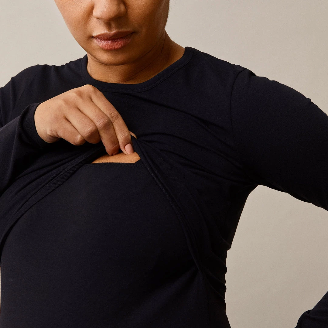 Boob Adults Organic Cotton Maternity Classic LS Top - Black 5 Boob Adults Organic Cotton Maternity Classic LS Top - Black