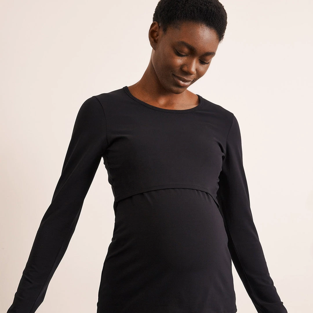 Boob Adults Organic Cotton Maternity Classic LS Top - Black 3 Boob Adults Organic Cotton Maternity Classic LS Top - Black