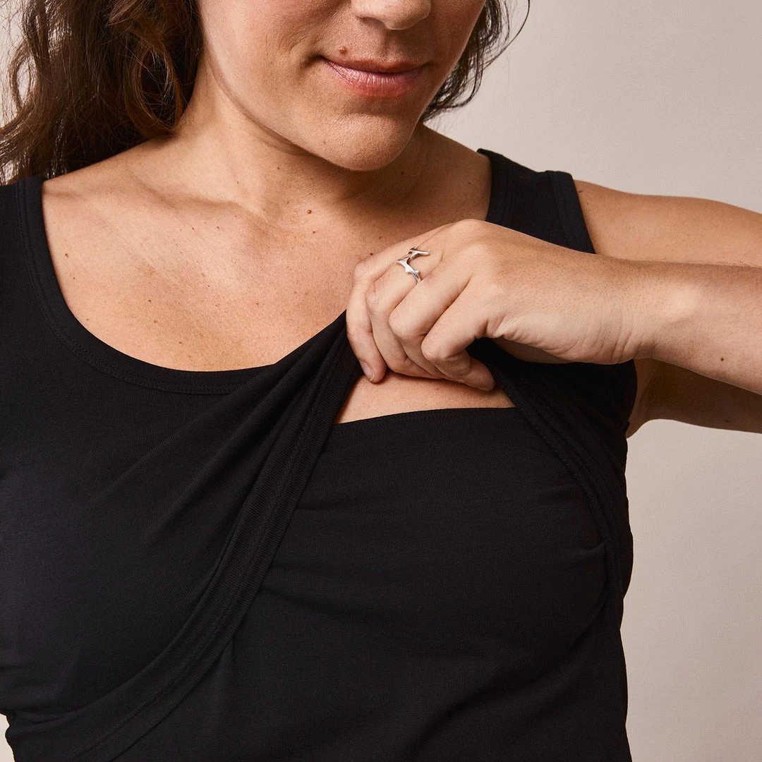 Boob Organic Cotton Maternity Classic Tank Top - Black 4 Boob Organic Cotton Maternity Classic Tank Top - Black