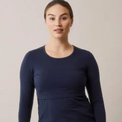 Boob Organic Cotton Maternity Classic LS Top - Midnight Blue
