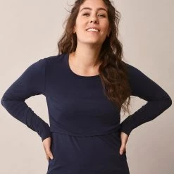 Boob Organic Cotton Maternity Classic LS Top - Midnight Blue