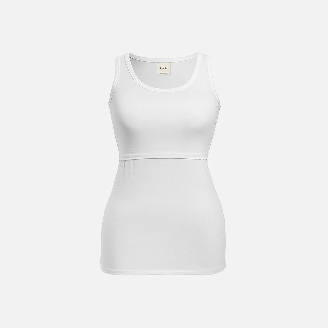 Boob Adults Organic Cotton Maternity Classic Tank Top - White 7 Boob Adults Organic Cotton Maternity Classic Tank Top - White