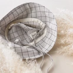 Briar Baby Exclusive Linen Sunbonnet - Natural Grid