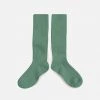 Collegien Cotton & Linen Babies & Kids Cotton Knee Socks - Celadon 1 Collegien Cotton & Linen Babies & Kids Cotton Knee Socks - Celadon