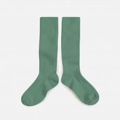Collegien Cotton & Linen Babies & Kids Cotton Knee Socks - Celadon