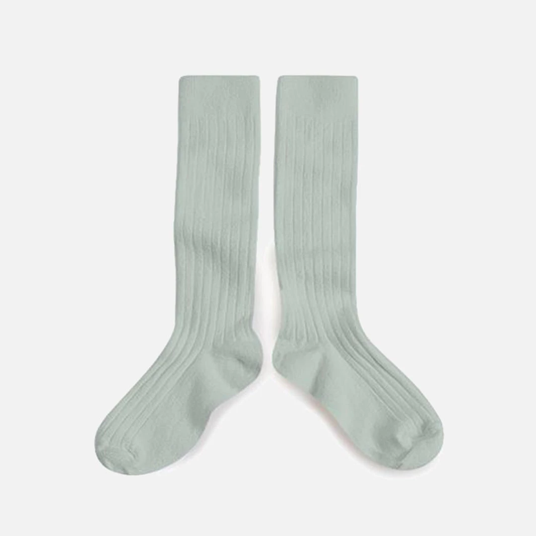 Collegien Babies & Kids Cotton Knee Socks - Aqua Marine 3 Collegien Babies & Kids Cotton Knee Socks - Aqua Marine