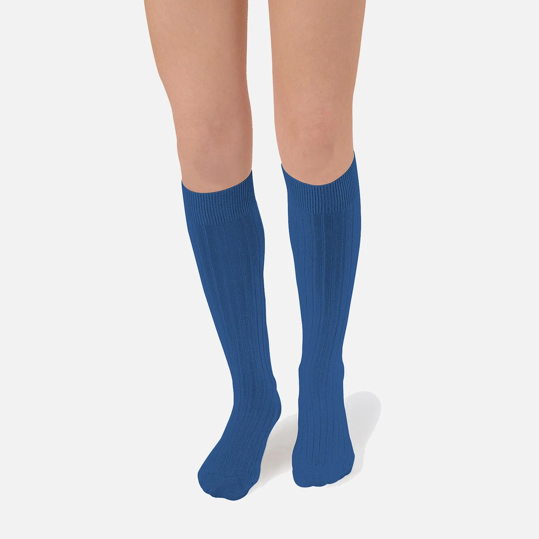 Collegien Adults Adult's Cotton Knee Socks - Blue Sapphire 5 Collegien Adults Adult's Cotton Knee Socks - Blue Sapphire