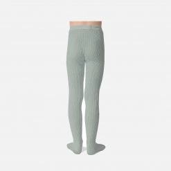 Collegien Babies & Kids Rib Tights - Aqua Marine Cotton & Linen