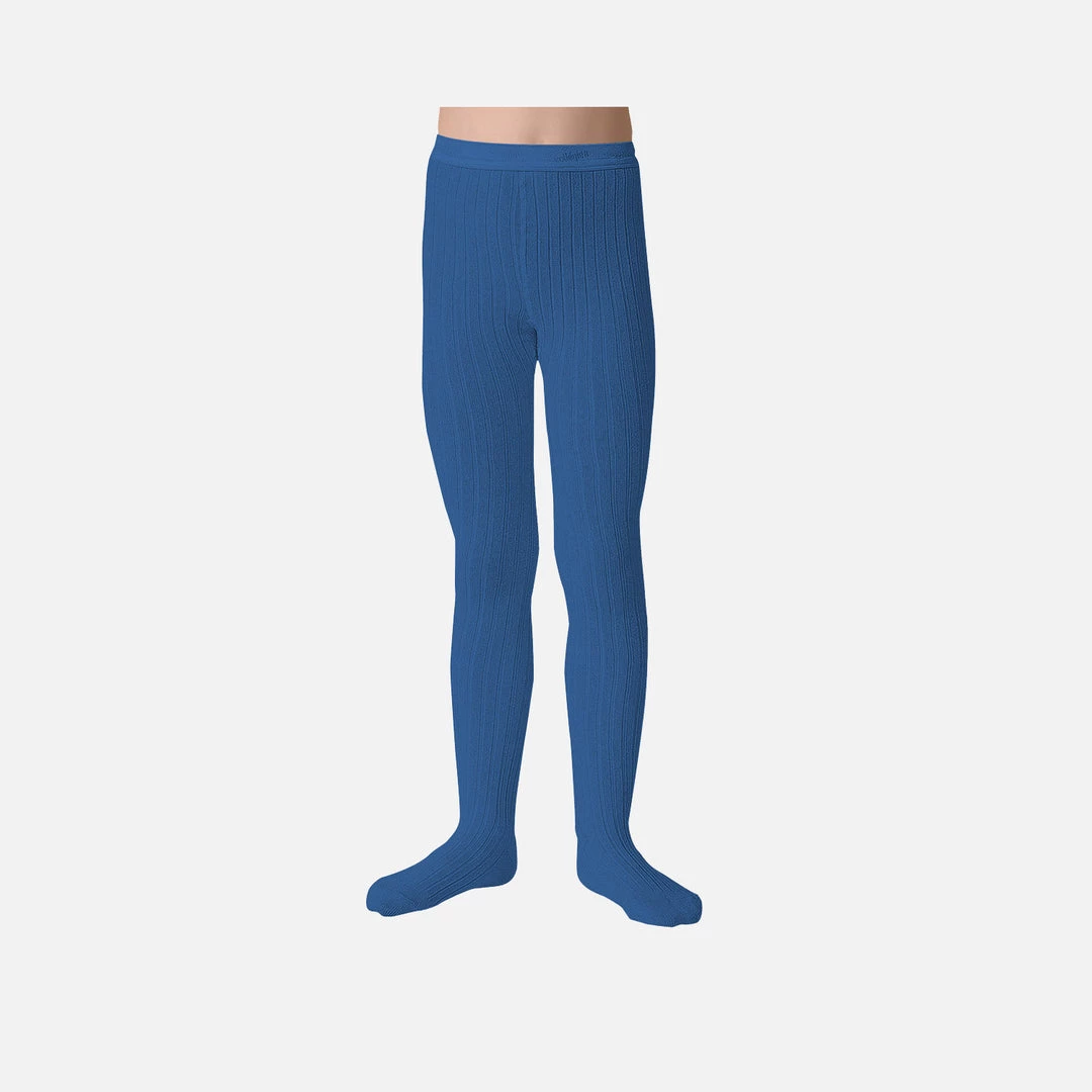 Collegien Babies & Kids Rib Tights - Blue Sapphire Cotton & Linen 4 Collegien Babies & Kids Rib Tights - Blue Sapphire Cotton & Linen
