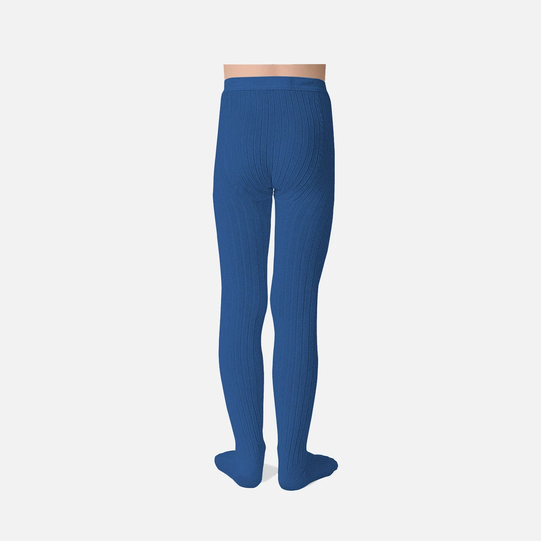 Collegien Babies & Kids Rib Tights - Blue Sapphire Cotton & Linen 5 Collegien Babies & Kids Rib Tights - Blue Sapphire Cotton & Linen