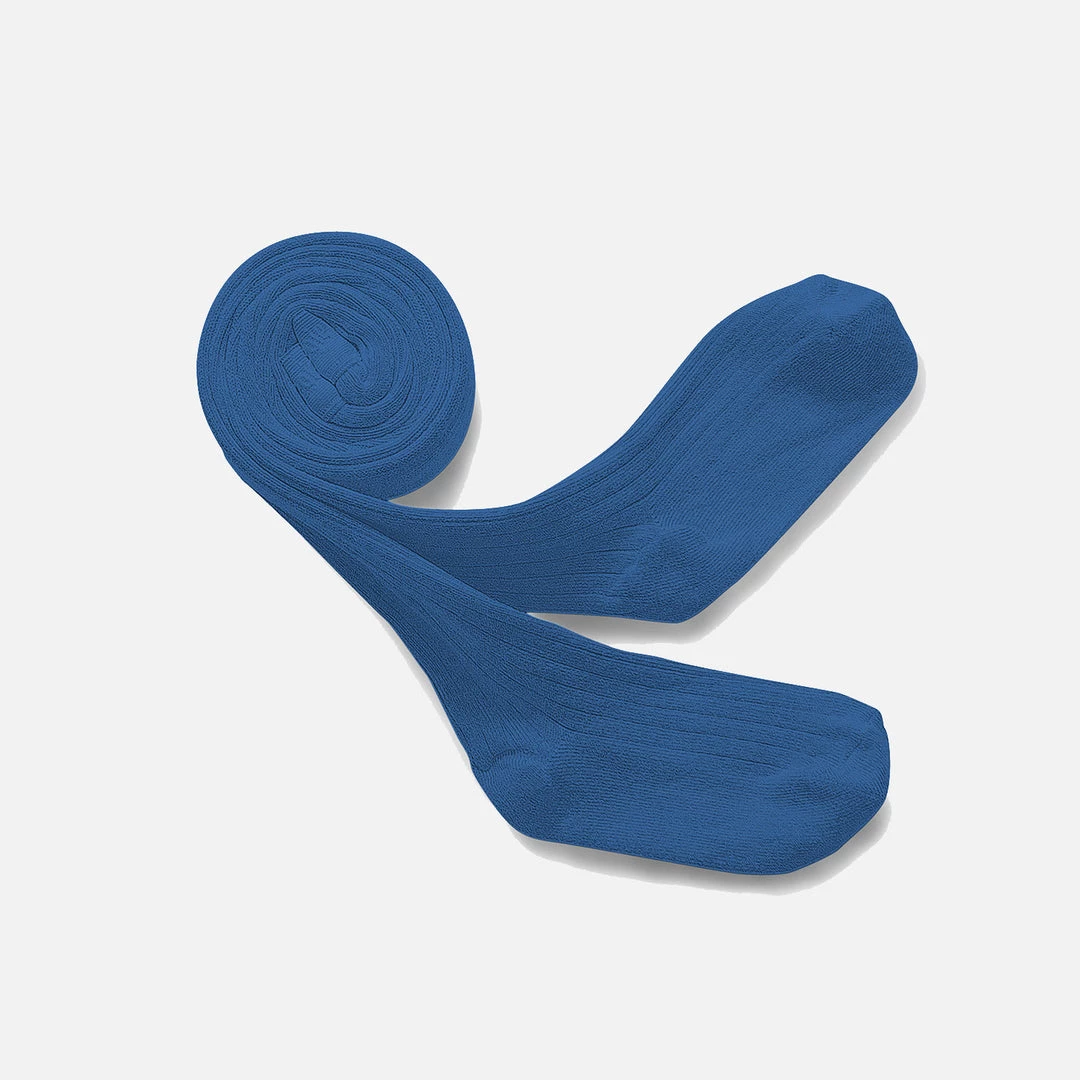 Collegien Babies & Kids Rib Tights - Blue Sapphire Cotton & Linen 3 Collegien Babies & Kids Rib Tights - Blue Sapphire Cotton & Linen