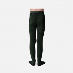 Collegien Cotton & Linen Babies & Kids Rib Tights - Forest Green