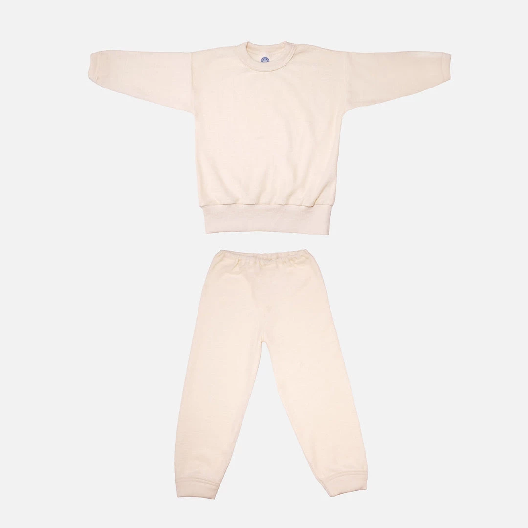 Cosilana Organic Merino Wool Terry Pyjama Set - Natural Kids Wool 4 Cosilana Organic Merino Wool Terry Pyjama Set - Natural Kids Wool