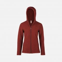 Engel Women's 100% Organic Merino Wool Fleece Jacket - Terracotta