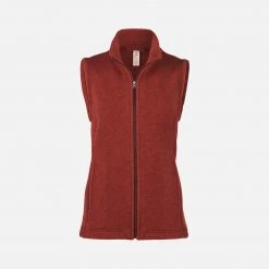 Engel Women's 100% Organic Merino Wool Fleece Vest - Terracotta