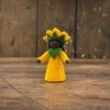 Fairies Handmade Wool Fairy With Flower Headdress - Sunflower - Black Toys