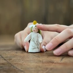 Fairies Handmade Wool Fairy With Flower Headdress - Chamomile - White