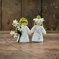 Fairies Handmade Wool Fairy With Flower Headdress - Chamomile - White