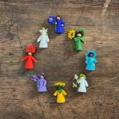 Fairies Handmade Wool Fairy With Flower Headdress - Blue Morning Glory - Black