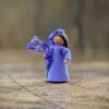 Fairies Handmade Wool Fairy Holding Flower - Lavander - Brown