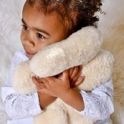 FLATOUTbear Baby Gifts Sheepskin Bear - Milk